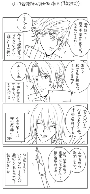 ⚠︎夢妄想
合i宿i所のお手伝い初日(🟦学2年マネ設定) 