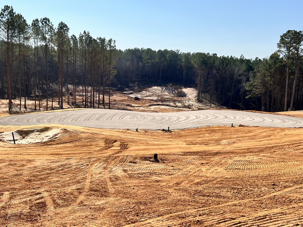 Taking advantage of the sun shining in Mississippi to finally float some greens. One of favorite things to do #BuildingTheBestGolf