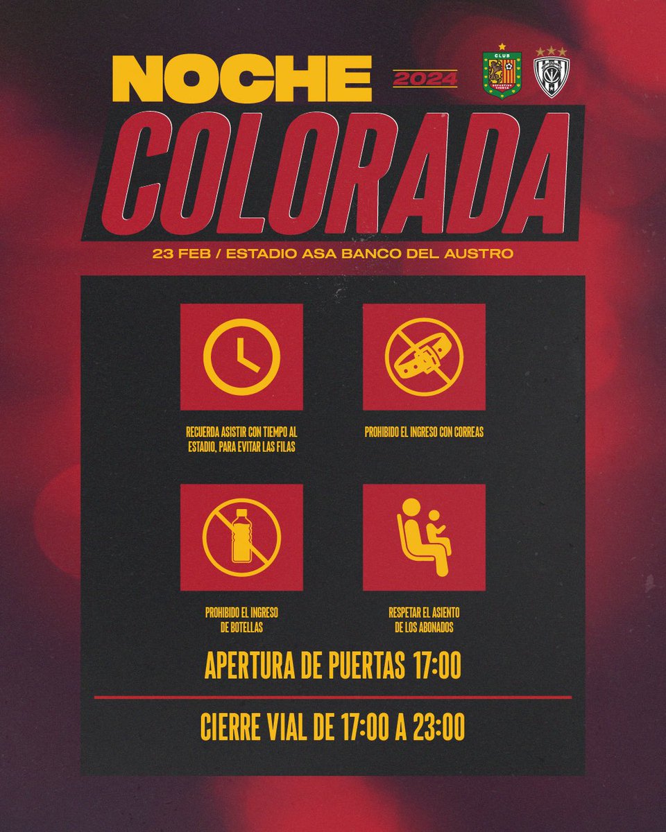 La Noche Colorada es fiesta ❤️🖤

Compartimos el cronograma de hoy e indicaciones importantes 👀 

#DCuencaSomosTodos