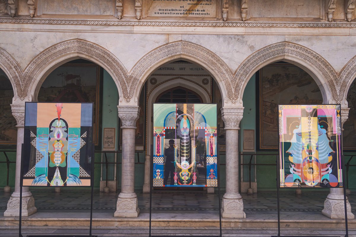 emmasumnerart's tweet photo. #JaipurArtWeek 2024, Ayushi Patni’s ‘Altered and Altered States’ at Albert Hall Museum explores what it means to engage with a landscape and be transformed by it. Referencing Jaipur, the works   invite you to explore the city’s strong emotive, historic and aesthetic foundations. https://t.co/phoXTqMJhD