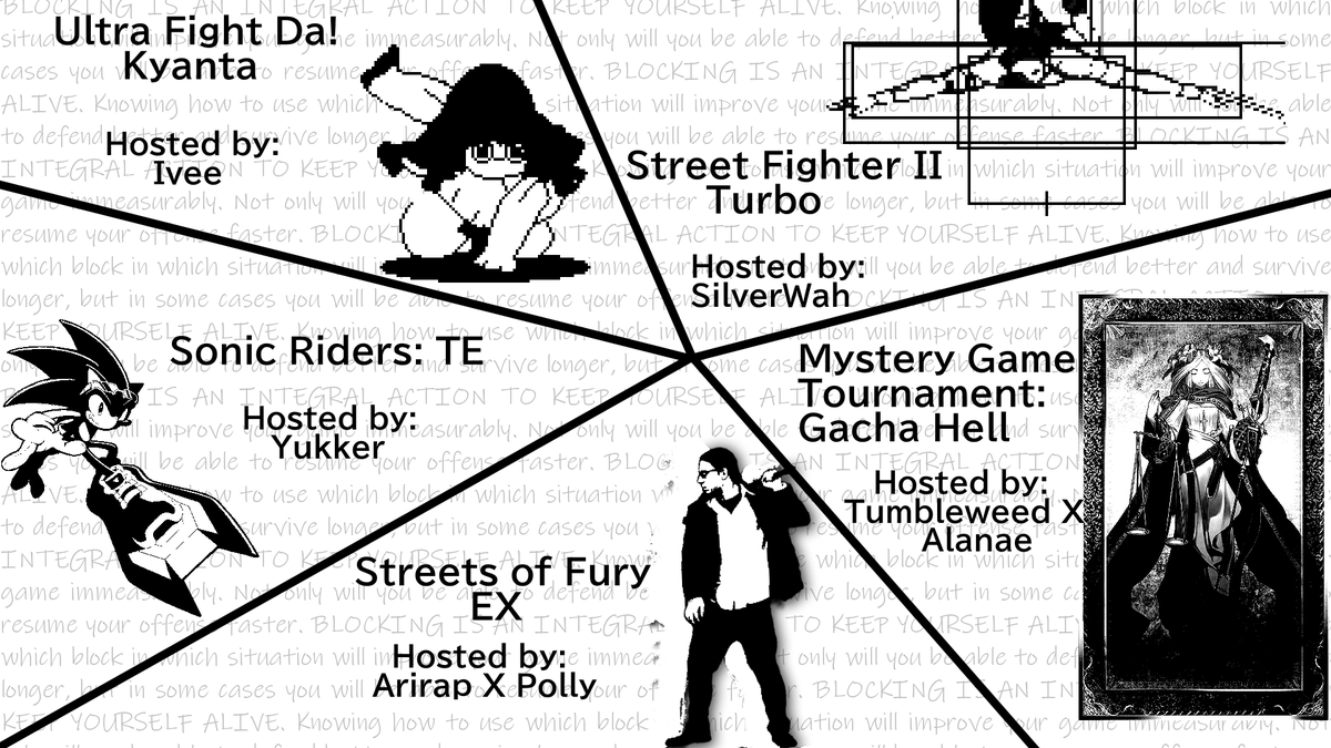 ZeroFundies's tweet photo. The time has come!
The full line up of community hosted games for ZeroFundamentals XI has been decided.
Joining The mystery tourney and Kyanta, we have:
Street Fighter II Turbo
Streets of Fury EX
Sonic Riders: TE
Joining the lineup!

Sign up here:
https://t.co/cD88nT6fbg https://t.co/UTvEuHnCRd