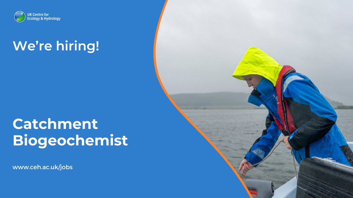 📢 #HiringNow: We're looking for a Catchment Biogeochemist! You'll be part of a team working on research projects with field expeditions throughout the UK & also in the Arctic, Antarctic, South America and Kenya 🌍 Apply here: ceh.wd3.myworkdayjobs.com/CEH_Careers/jo… #ScienceJobs #UKCEHJobs