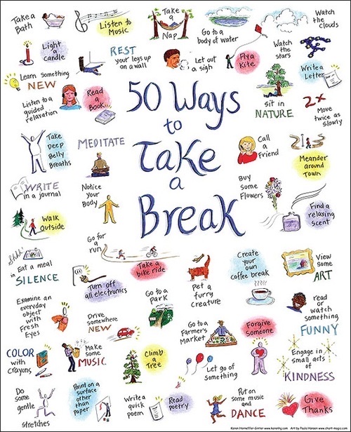 It's the Friday before BREAK WEEK! Remember, CICE students do not have classes, tutoring, homework support, or placement next week.

We will see you back at the college on March 4th.
Check out this infographic for ways to take a break to recharge while you're off!