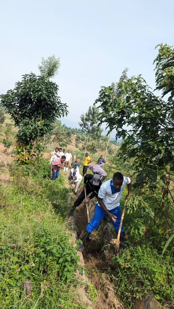 GatundaH's tweet photo. Umuganda rusange usoza ukwezi kwa Gashyantare @GatundaH, abakozi b'Ibitaro bubatse akarima k'igikoni gafasha abaharwariye kwirinda imirire mibi ndetse banasibura ruhurura ijyana amazi ahabugenewe mu rwego rwo kubungabunga ibidukikije. https://t.co/MQyVzRAbbi
