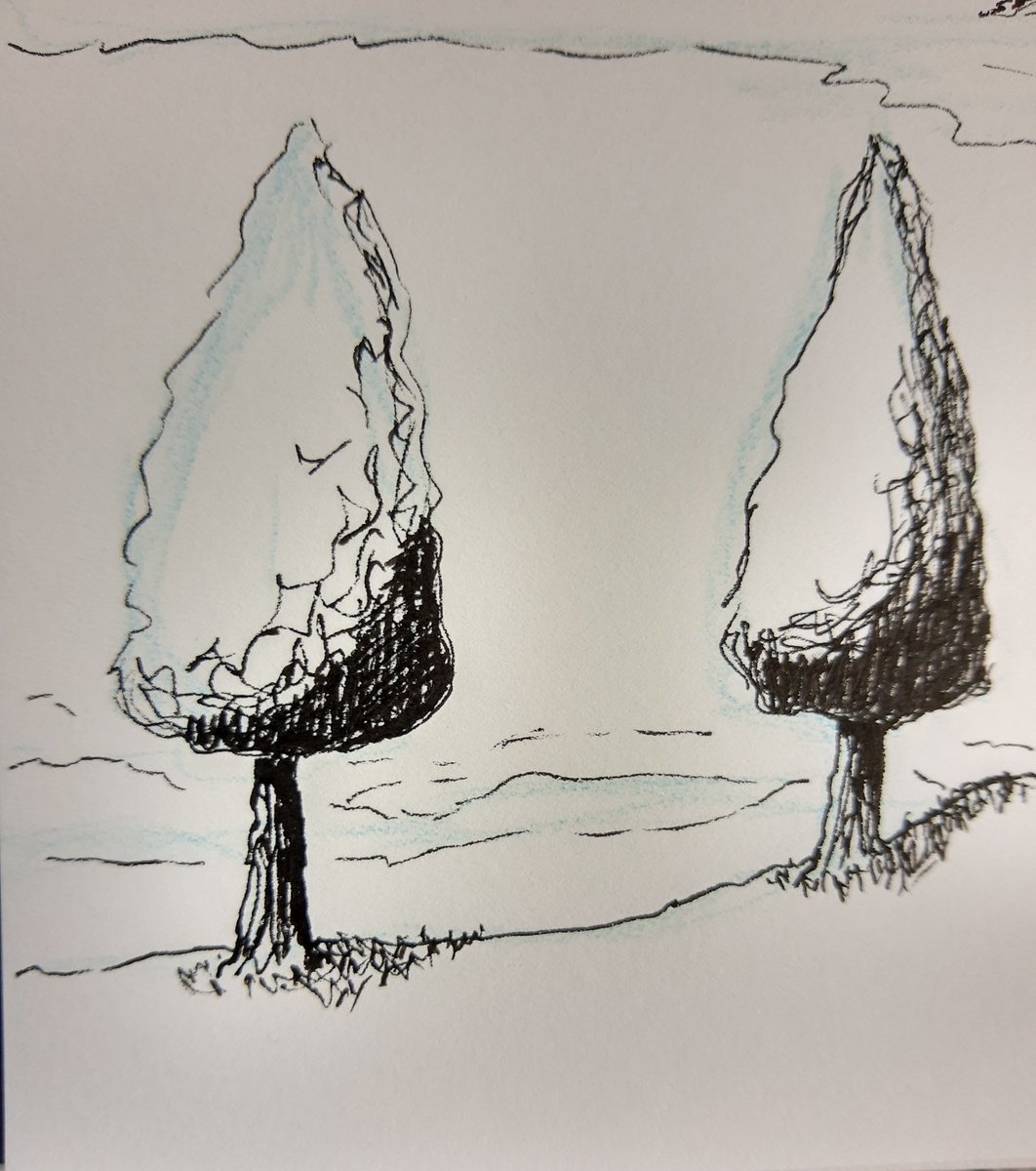 S____elwin's tweet photo. the siblings grew up together,
standing side-by-side
at the top of a hill
&amp; watching the landscape
spread out below them

#vss365 #siblings #art #poem #drawing https://t.co/1sN9BcpTkF
