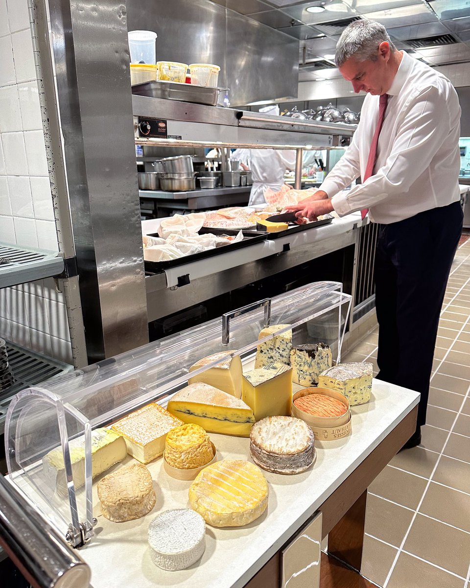 THE CHEESE WHISPERER Julien Captain-Cheese Whisperer preparing the cart before service @LeBernardinNY