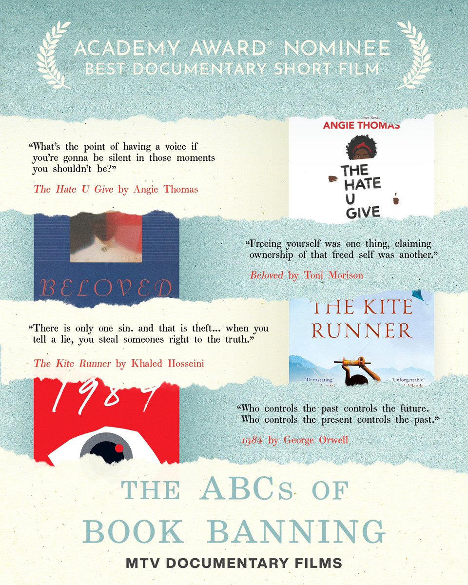 Tackling topics ranging from racial discrimination to gender diversity, these important stories spark vital conversations. @sheilanevins’ #AcademyAward nominated documentary short, THE ABCs OF BOOK BANNING, shines a light on issues of access to banned books in classrooms across…