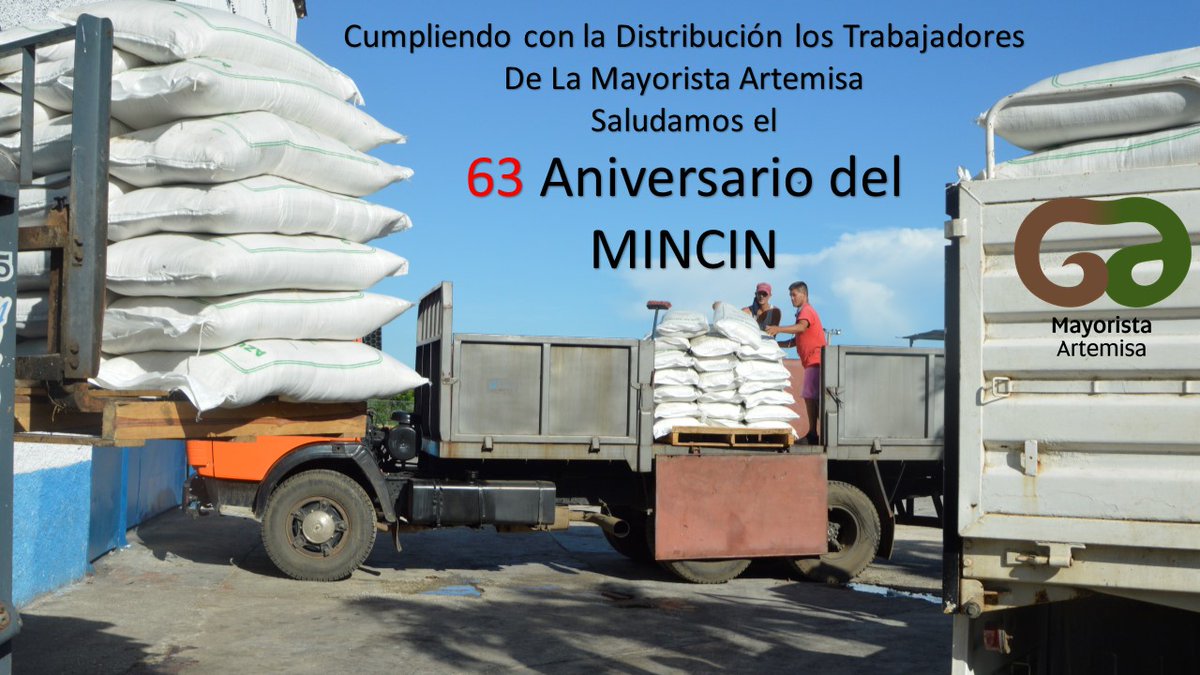 #GenteQueSuma 
#Aniversario63MINCIN
#MayoristaArtemisa
<a href="/GrupoAlimentos/">Grupo de Alimentos</a>
<a href="/BetsyDazVelzqu2/">Betsy Díaz Velázquez</a>
<a href="/GladysArtemisa/">Gladys Martínez Verdecia</a>
<a href="/RicardoArtemisa/">Ricardo Concepción Rodríguez</a>
@IleanaMayorista