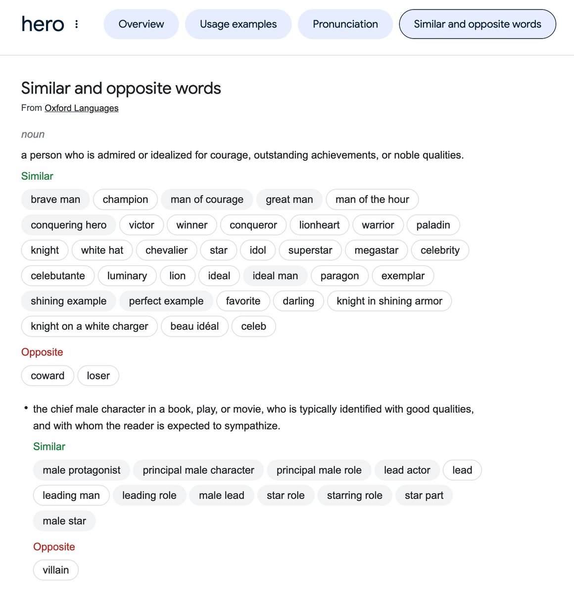 gomarybetsy's tweet photo. Your synonyms for "hero" are painfully sexist, @Google. #wtf #google https://t.co/xuPawqmPOZ
