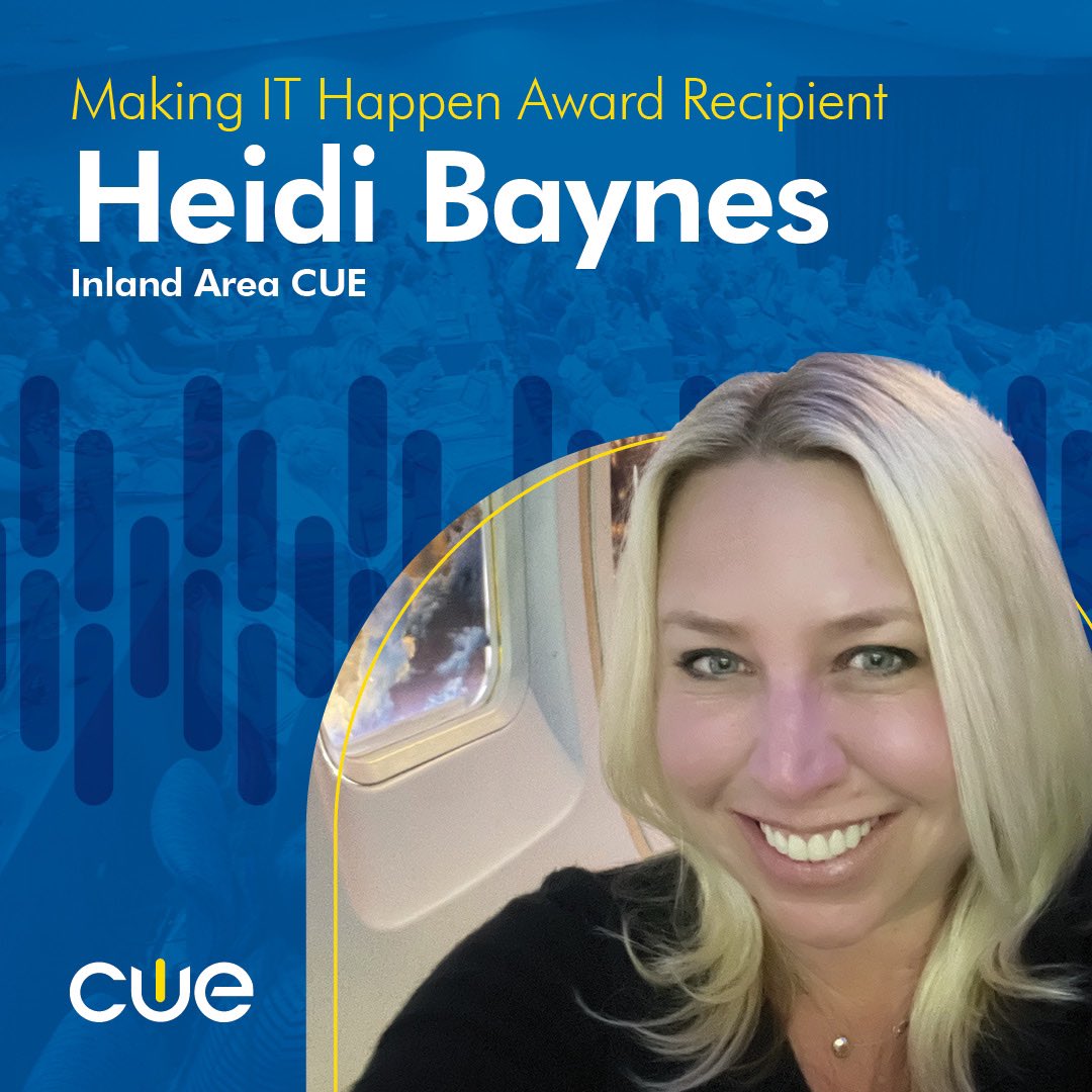 Congratulations <a href="/BaynesHeidi/">Heidi Baynes, Ed.D.</a> 2024 CUE Making It Happen Award Recipient. #cuemmunity  <a href="/IACUE/">IACUE</a>