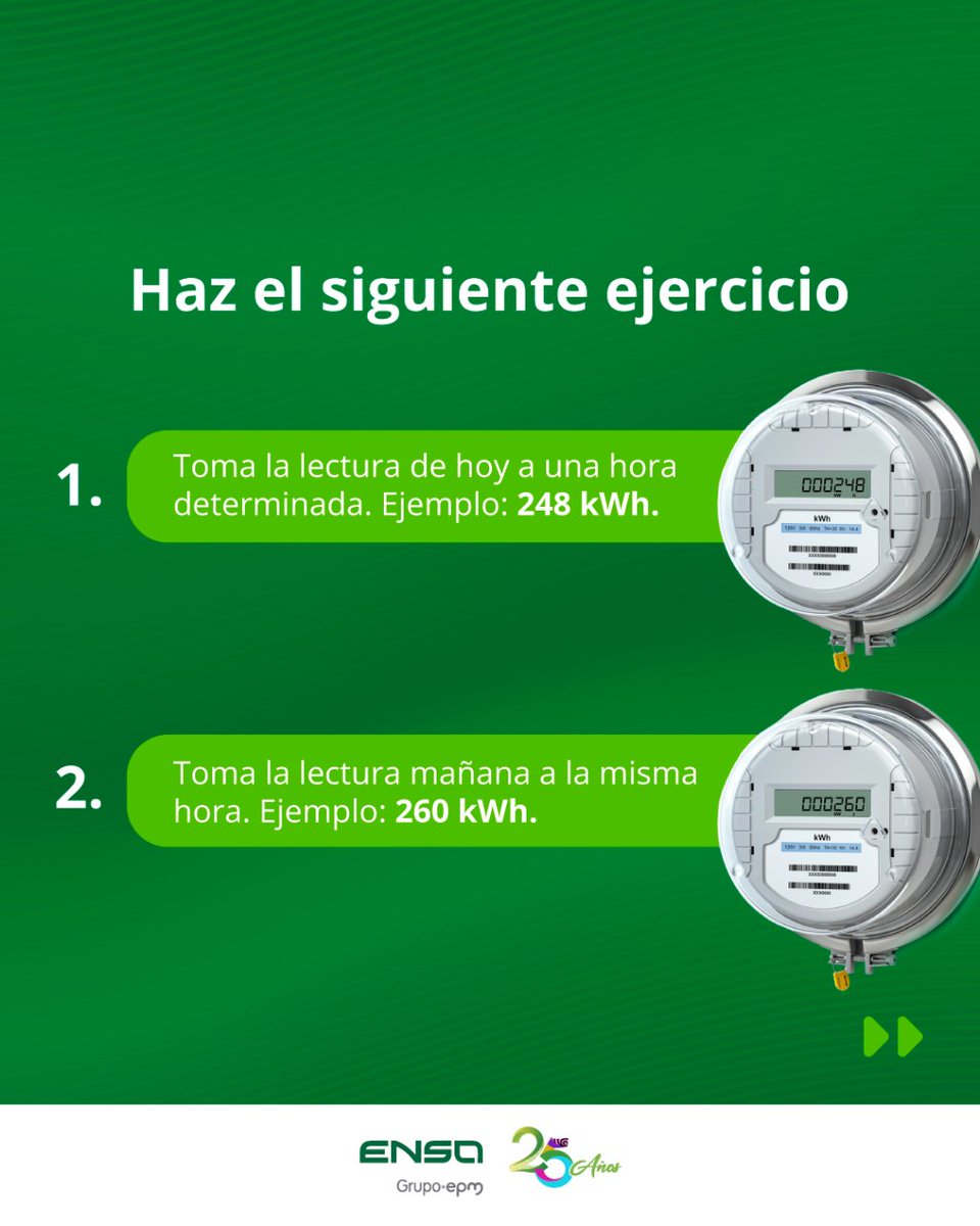 ENSApanama's tweet photo. Aprende a leer el medidor y asociar el consumo con tus equipos para un uso de energía más eficiente y sostenible.
#ENSAtips #GenteQuelumina #ENSAPanama #EnergiaPanama #ConsumoResponsable https://t.co/WUh4rkESPZ