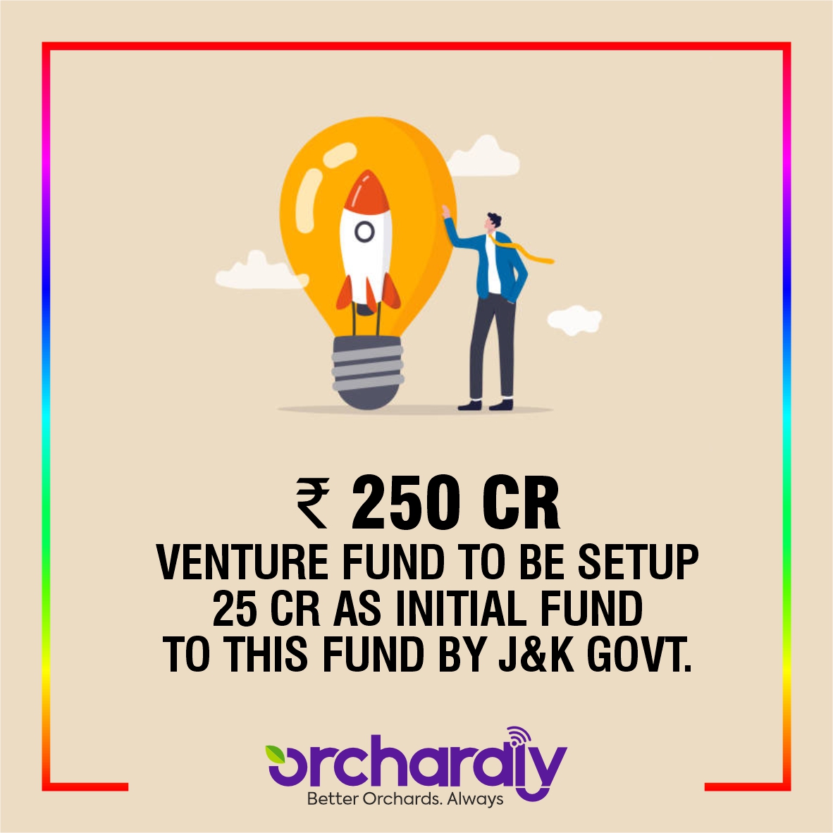 OrchardlyApp's tweet photo. The govt. will establish a VC fund with an initial infusion of INR 25 Cr and a total outlay of INR 250 Cr. The venture capital fund will primarily invest in recognised startups within J&amp;K.
5/6 https://t.co/D66d5RO7A3