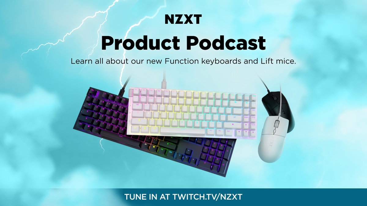 🗣️ We're live with our Director of Product Management chatting about our new #NZXTFunction2 keyboards and #NZXTLift2 mice! 

We also have a super duper giveaway announcement you don't want to miss!

Tune in at twitch.tv/NZXT