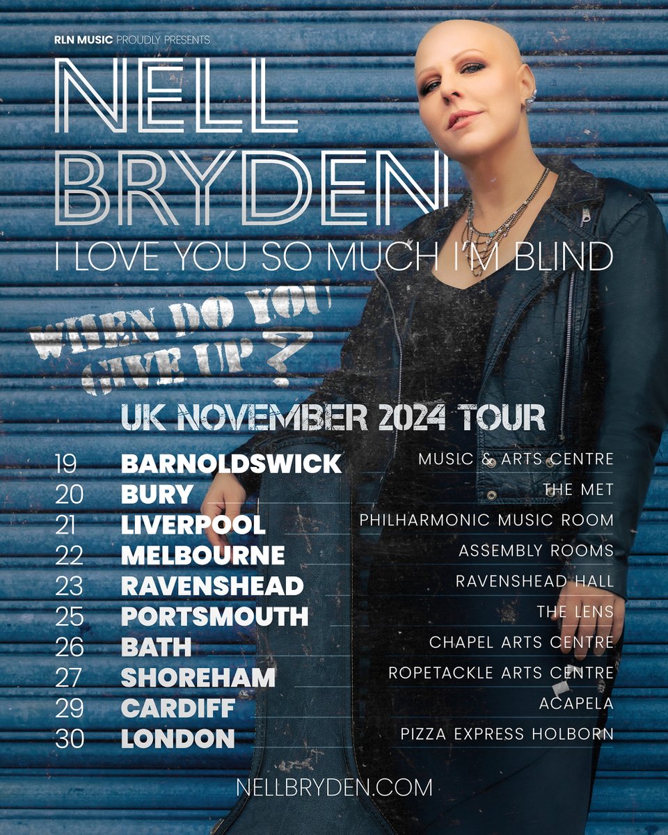 Tickets are on sale today for my next UK tour and I would love to see you again! Get your tickets now: nellbryden.ffm.to/uknov24tour.OTW