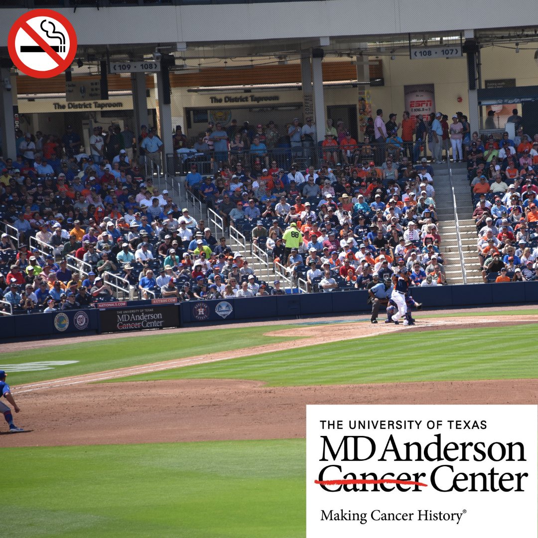 CACTIParkPB's tweet photo. Together with MD Anderson, we can strike out cancer. We’re proud to be a smoke-,   vape-, and tobacco-free facility. #EndCancer #CACTIPark @MDAndersonNews https://t.co/mKogV3uFcf