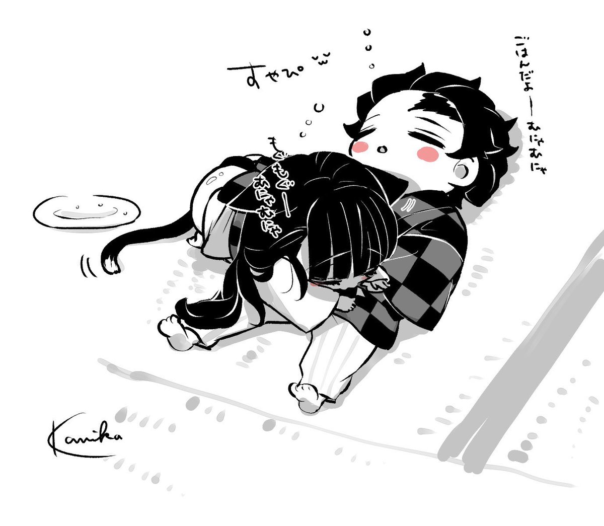 食後のお昼寝rkgk ※炭カナ猫パロ🐈‍⬛ 