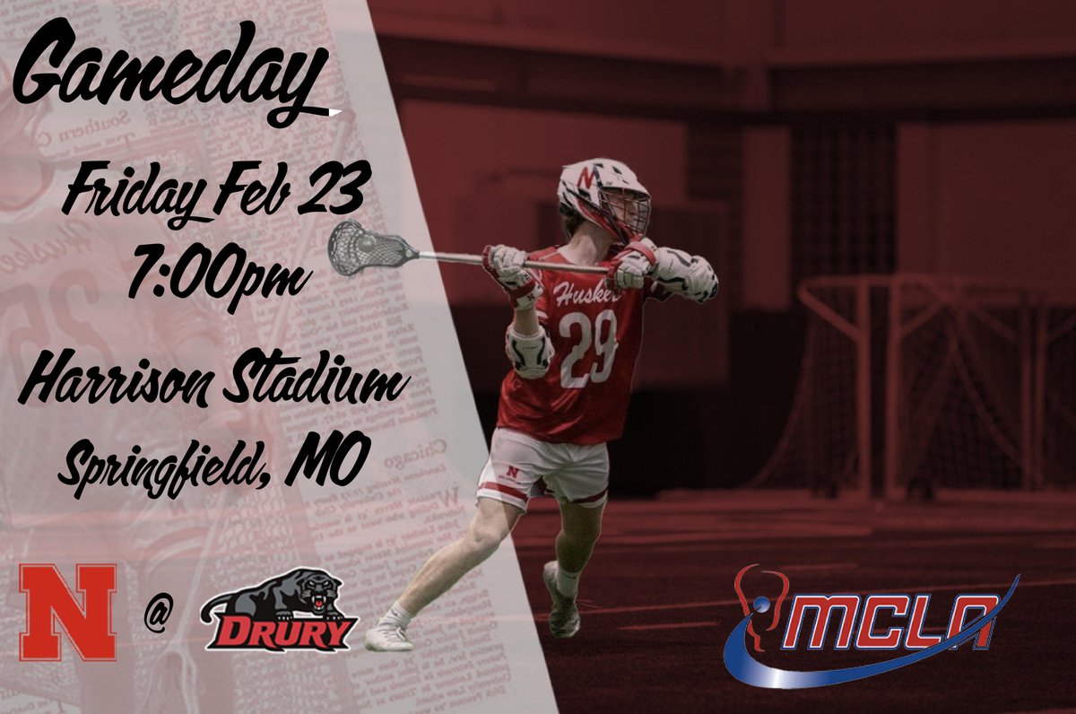NebraskaLax's tweet photo. Its gameday! Nebraska is on the road for a matchup against Drury! #GBR https://t.co/l7QDDLvAmi
