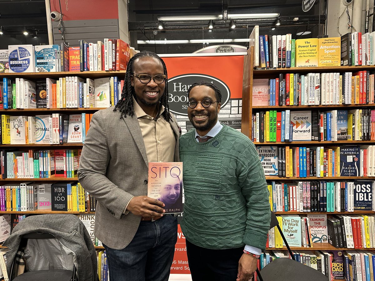 The other day I sat down at Harvard Book Store with @Laurence_Ralph to discuss his new book SITO: An American Teenager and the City That Failed Him. SITO is a beautifully written and riveting book about a teenager known as Sito who was shot to death at nineteen years old in his