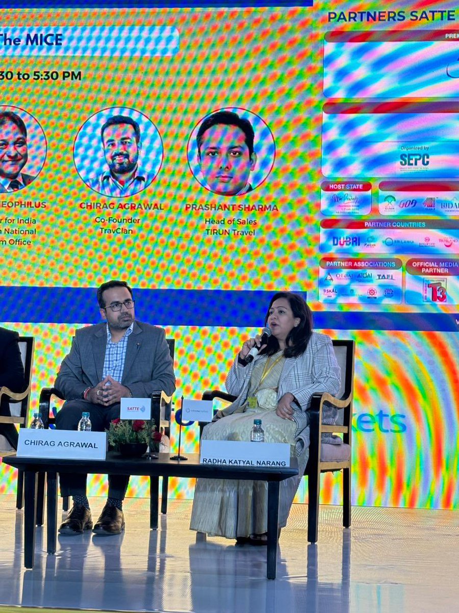tourismgoi's tweet photo. Director Niche Tourism, as a panelist during a powerful knowledge session on ‘Roar of the MICE’ informed the delegates that Ministry of Tourism has formulated National Strategy and Roadmap on MICE Tourism in India and promoting India as a premier #MICEdestination globally. Director also highlighted that Ministry has launched exclusive ‘Meet in India’ brand under Incredible India to showcase India’s MICE infrastructure and capabilities.
Ministry is making efforts in organising Industry Roundtable conferences in coordination with Senior Leaders of MICE industry seeking suggestions of developing India as a MICE Destination. Ministry is also in process of formulating Guidelines for setting City MICE Promotion Bureaus in order to develop cities as key MICE destinations.
@kishanreddybjp @shripadynaik @AjaybhattBJP4UK @RKVerma_IAS @ManishaSaxena10 @PIBTour @PIB_India @incredibleindia