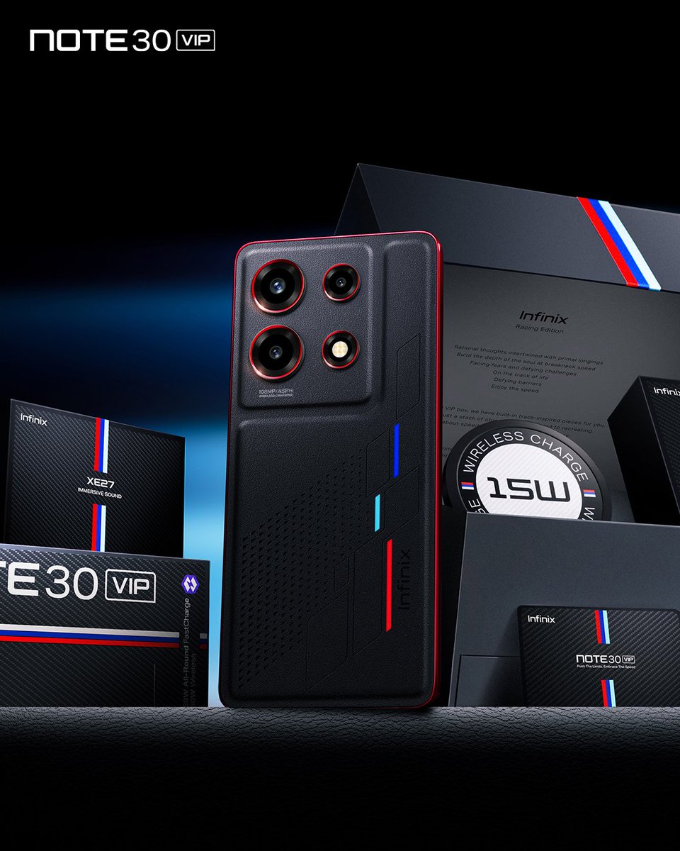 InfinixMobileTZ's tweet image. Ni zaidi ya simu, muunganiko wa speed design na teknolojia ya leather yenye 3D back light kuifanya simu hii kuwa ya kuvutia zaidi.

Huku 50W Wireless Fast Charge na huku Dimensity 8060 5G Processor pamoja na 256GB+21GB Storage.

#Infinixtanxania #NOTE30VIP #RacingEdition