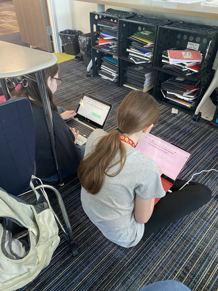 TechbraryNewman's tweet photo. Battle of the Books teams getting ready for the competition in April! Teams met this morning to play a Quizlet with questions written by our BOB members #thehumblelibrarian @HumbleISD_WLMS @kellycoxWLMS https://t.co/KUjtiNYV3C