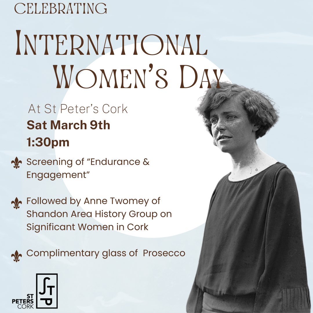 Get Ready to celebrate Women International Day 2024 .. come watch the wonderful “Endurance & Engagement” documentary followed by the wonderful Anne Twomey ⁦@corkcitycouncil⁩ ⁦@corkcityarts⁩ ⁦@UCCHistory⁩ ⁦⁩ ⁦⁦⁦@womensday⁩ ⁦@CorkFilmFest⁩