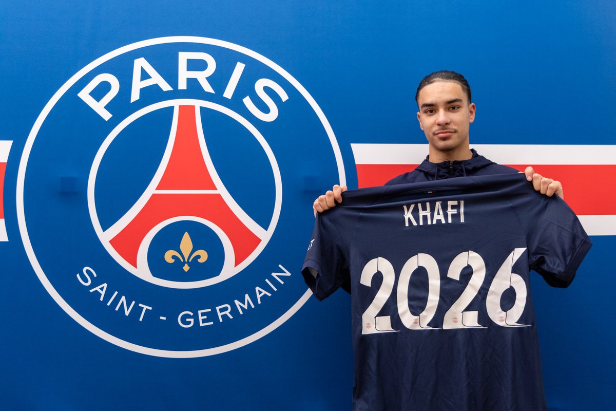 PSG_inside's tweet photo. Le Paris Saint-Germain est heureux d’annoncer la signature de contrats stagiaires pour 4 jeunes du Centre de formation.

Thomas Cordier, Naoufel El Hannach, Yanis Khafi et Bilal Laurendon, prolongent leur aventure au sein du club parisien jusqu’en 2026. https://t.co/7FGkpZNz1v