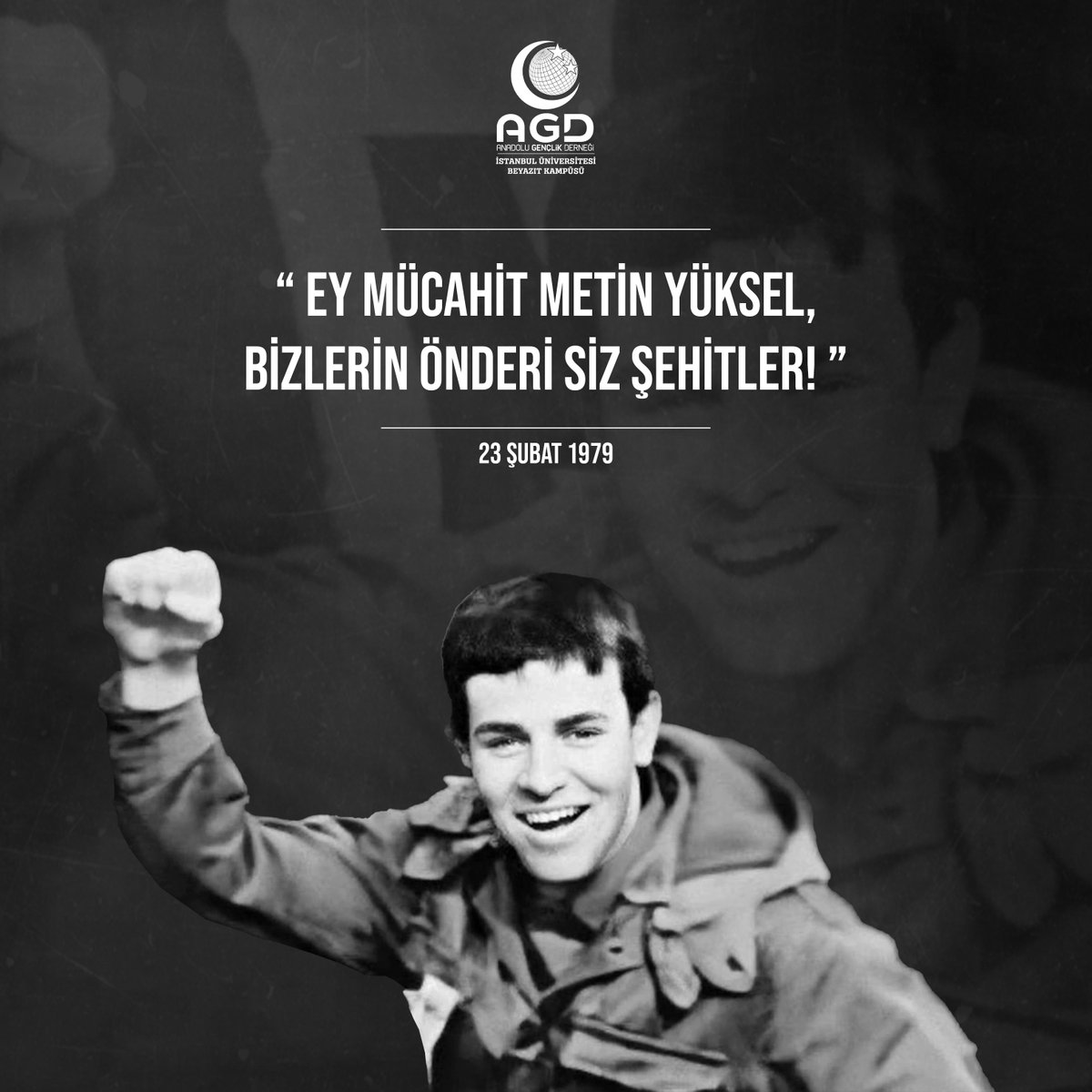 'Şehadet bir çağrıdır, tüm nesillere çağlara!'    
Şehadetinin yıl dönümünde Metin Yüksel'i rahmetle anıyoruz.  

#MetinYüksel