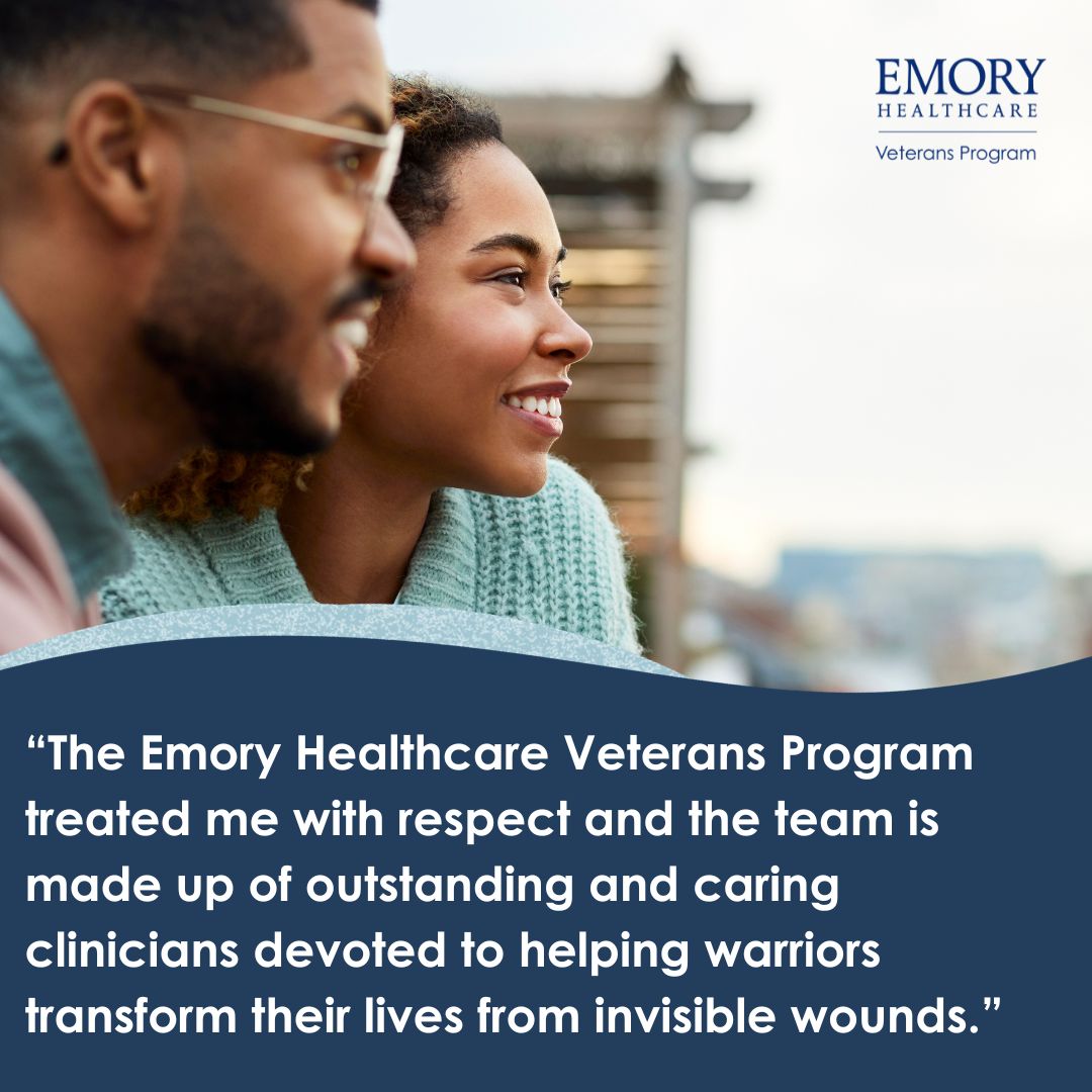 Although you may feel as if no one will understand what you're dealing with, our team is made up of kind and compassionate professionals who specialize in treating warriors: brnw.ch/21wHghn #EmoryVeterans #HealingInvisibleWounds