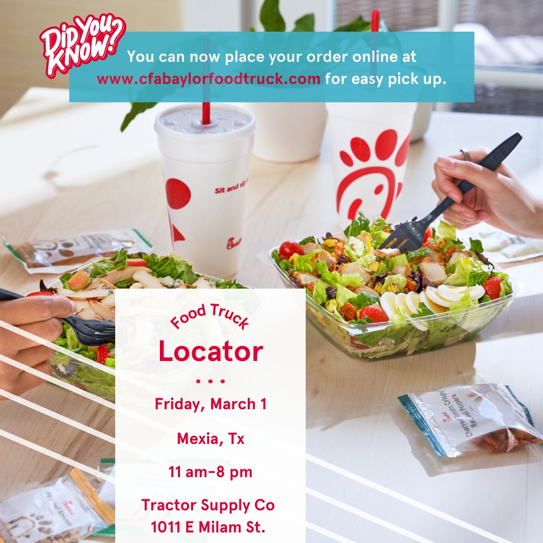 cfabaylor's tweet photo. #cfabaylorfoodtruck 📍 Friday, March 1: Mexia, Tx https://t.co/5YyHoTQuqg