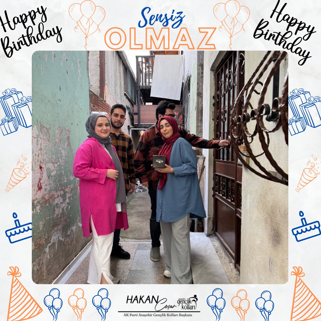 AtasehirAkGenc's tweet photo. Sensiz Olmaz 🫵🏼😊

#AKGençAtaşehir olarak Ataşehirli genç kardeşlerimizin doğum günlerini kutladık.🎈

Gençler #Yenidenİstanbul ve #BirlikteAtaşehir için hazırız.😎 https://t.co/l3FQnaPNgz