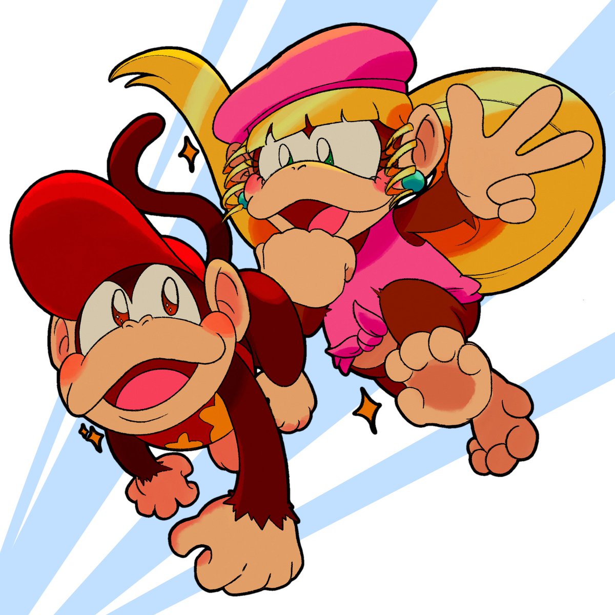 diddy kong and dixie kong 🍌