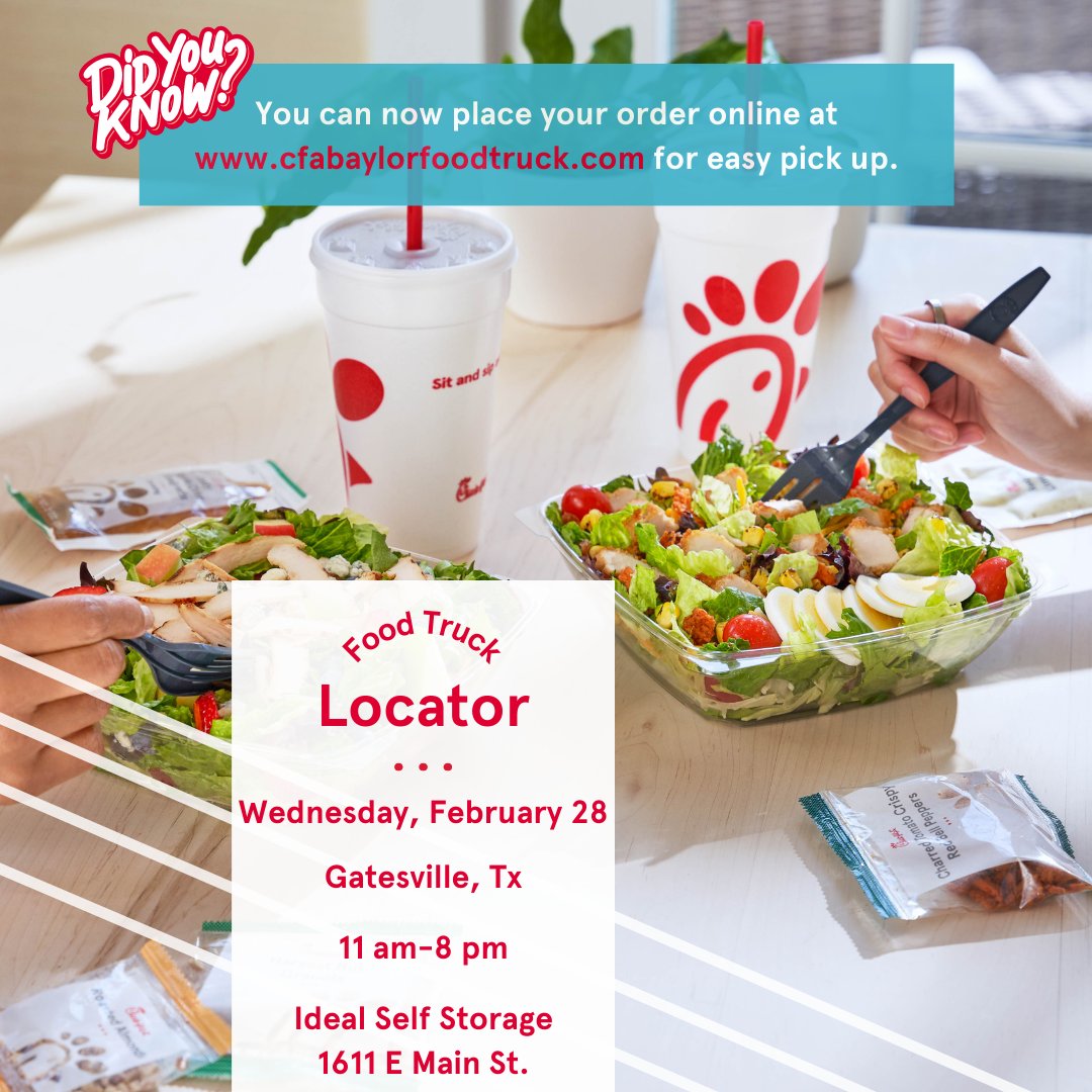 cfabaylor's tweet photo. #cfabaylorfoodtruck 📍 Wednesday, February 28: Gatesville, Tx https://t.co/tw7an6FQjx