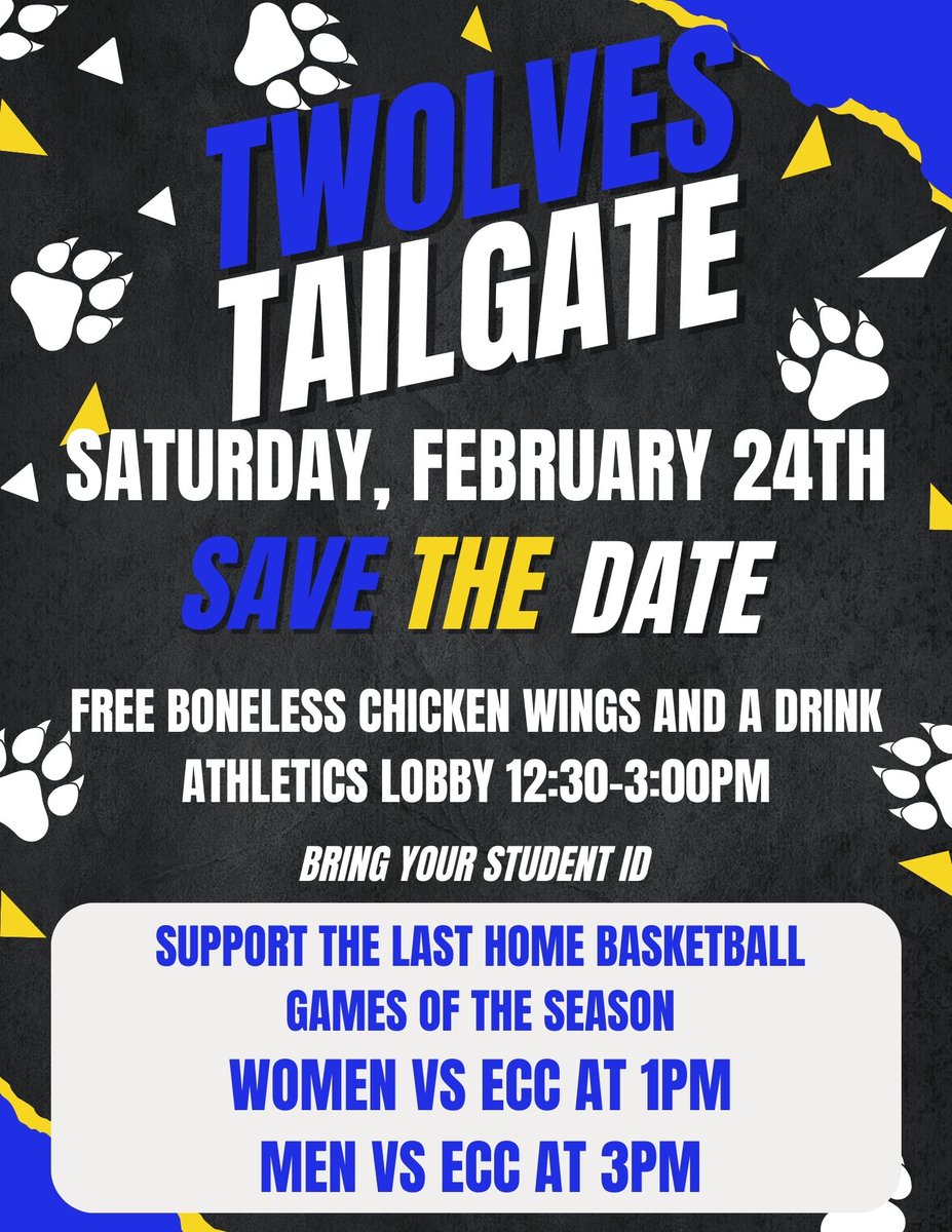 WBB: The RV <a href="/NCThunderwolves/">SUNY Niagara Thunderwolves</a> (24-2, 5-0) conclude their regular season at 1 p.m. Sat. when they host local <a href="/NJCAAReg3/">NJCAA REGION 3</a> rival <a href="/ErieCCAthletics/">SUNY Erie Kats Athletics</a>! Join us for a T-Wolves Tailgate before, during and after the game! #RollWolves 🏀🐺💪

Watch LIVE here: youtube.com/@NCCCThunderwo…