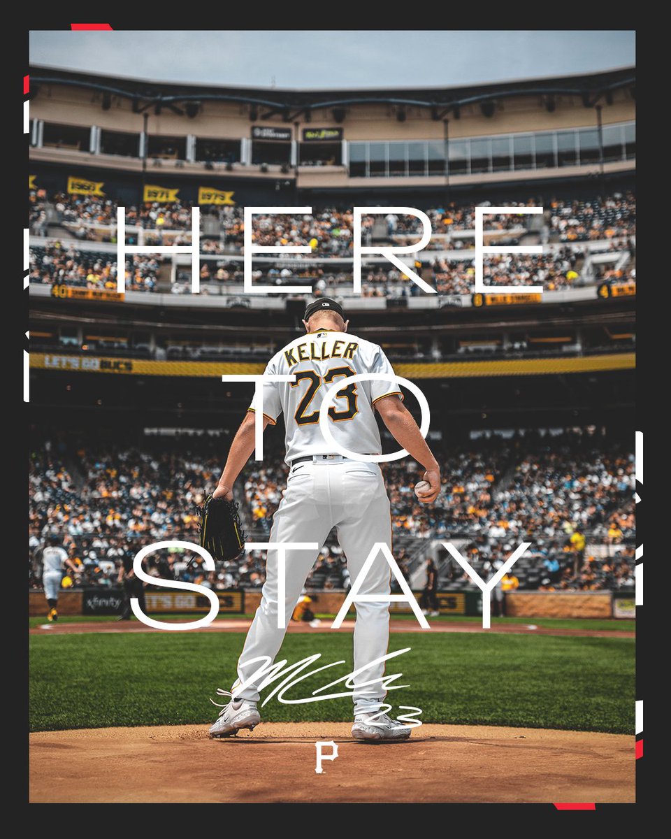 Pirates's tweet photo. The Big Dog is here to stay.

We have signed RHP Mitch Keller to a five-year contract through
the 2028 season. https://t.co/1BXI6IXs1d