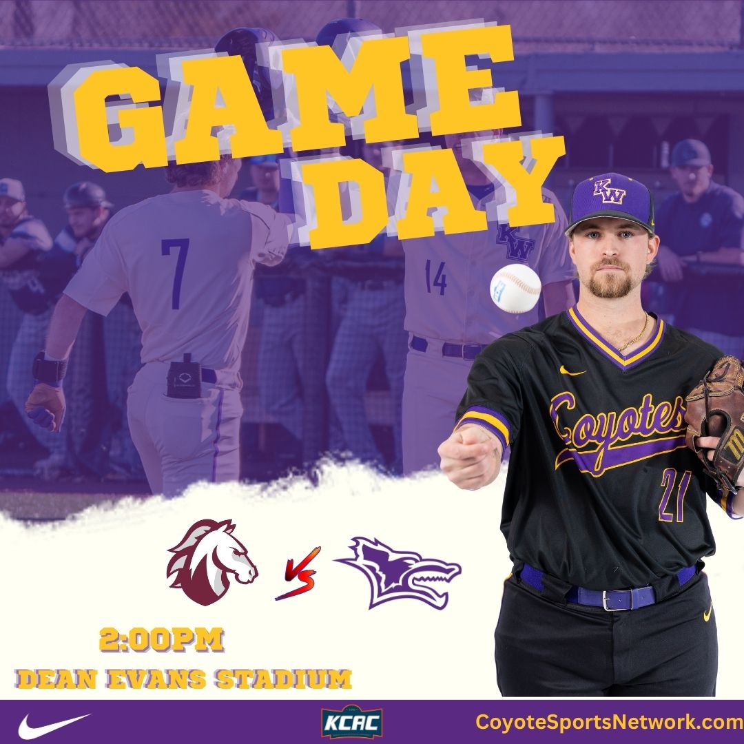 KWUBaseball's tweet photo. Day 5 of straight baseball at Dean?? Doesn't get any better!! Your Coyotes take on Evangel University in their KCAC Conference game today starting at 2PM! Come on out and enjoy some nice weather! https://t.co/EIosEjaFna