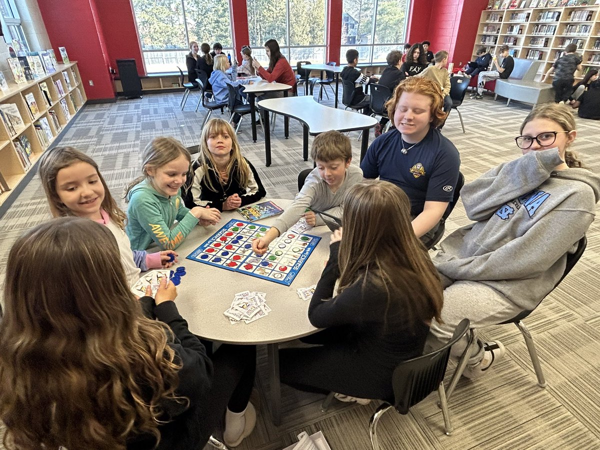 MsACunningham's tweet photo. Nothing better than board games with our Grade 7 buddies on a Friday! https://t.co/8LfFb8GZ9T