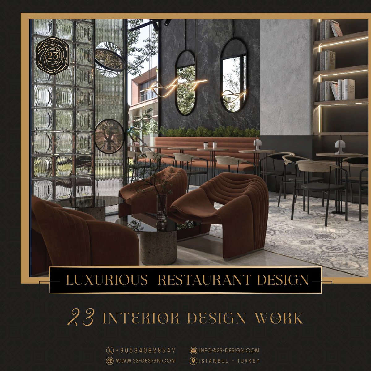 23Interior's tweet image. Luxurious  Restaurant design
DESIGN BY 23 INTERIOR DESIGN
@23interior
‌+90-534-082-85-47⁩
Wa.Me/905340828547
#interiordesign #design #interior #homedecor #architecture #home #decor #interiors #homedesign #art #interiordesigner #furniture #decoration