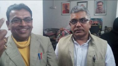 This is BJP leader Sabyasachi Ghosh with BJP Vice President Dilip Ghosh.

Sabyasachi Ghosh has been arrested for running an illegal prostitution racket involving minors.

When will @smritiirani visit Howrah and address a press conference regarding this?

This is the true face of…