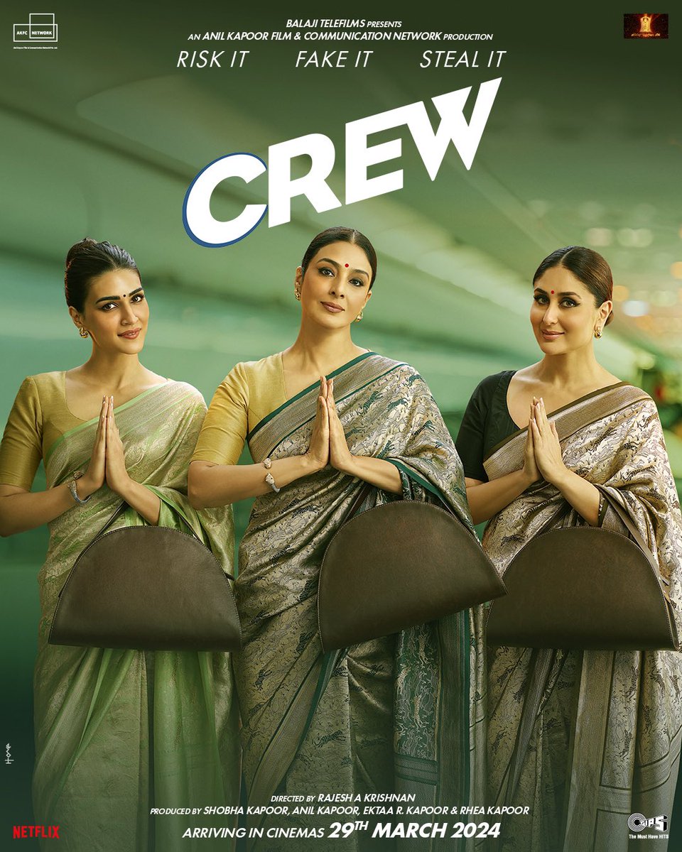 Crew teaser arrives tomorrow 
#Crew stars #Tabu, #KareenaKapoorKhan, & #KritiSanon 

Crew releasing March 29 ✈️
Directed by #RajeshKrishnan
#CrewTeaser,
#CrewInCinemasOnMarch29

@ektarkapoor @rheakapoor
@balajimotionpic @Kritisanon
 #AKFCN #DiljitDosanjh #KapilSharma