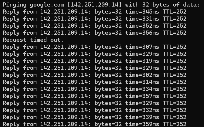 ZiadRamman's tweet photo. @OgeroTelecom @ikreidieh Same issue as 2 weeks ago, high packet loss and 300+ ms to google. Can you please give us some clarity or acknowledge that there's a problem so I know it's not me. https://t.co/UikOqyzuX6