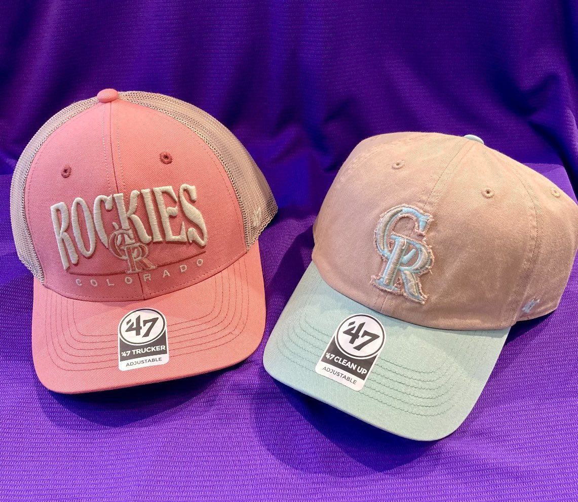 Ladies!! 47 brand trucker and clean up adjustable caps are now at the Dugout Stores! @authenticrally @LosRockies @Colorado #ladies #caps #BaseBall