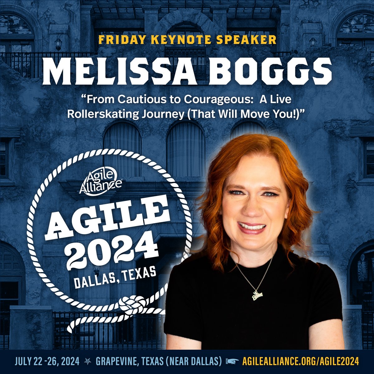 We're pleased to announce our incredible Friday keynote speaker for #Agile2024, Melissa Boggs who will be giving her talk titled, “From Cautious to Courageous: A Live Rollerskating Journey (That Will Move You).” 

agilealliance.org/agile2024/

#Agile #AgileConference #AgileLearning