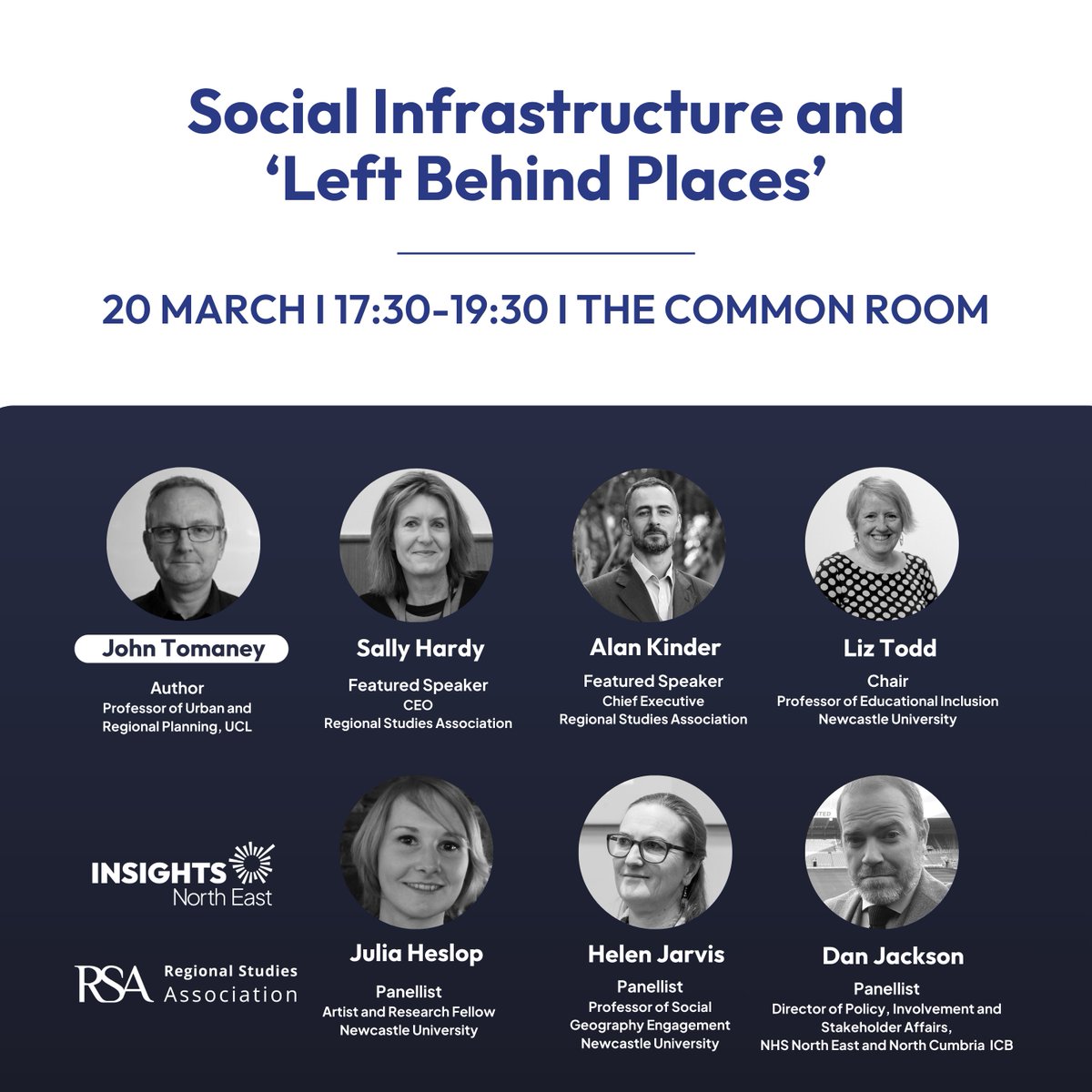 Insights North East (@insights_ne) on Twitter photo Join INE and <a href="/regstud/">Regional Studies Association</a> for the launch of the book, Social Infrastructure and Left Behind Places, and a lively discussion featuring author <a href="/john_tomaney/">John Tomaney</a> and a great panel of academic and policy experts.
🗓️20th March, 17.30-19.30 at the Common Room.
eventbrite.co.uk/e/social-infra… Join INE and <a href="/regstud/">Regional Studies Association</a> for the launch of the book, Social Infrastructure and Left Behind Places, and a lively discussion featuring author <a href="/john_tomaney/">John Tomaney</a> and a great panel of academic and policy experts.
🗓️20th March, 17.30-19.30 at the Common Room.
eventbrite.co.uk/e/social-infra…