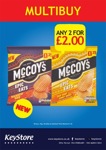 Dive into February with a crunch! Grab any 2 packs of the new McCoy's crisps for just £2 at Co-op! 😋🛒 #SnackTime #DealAlert #CoopRetail