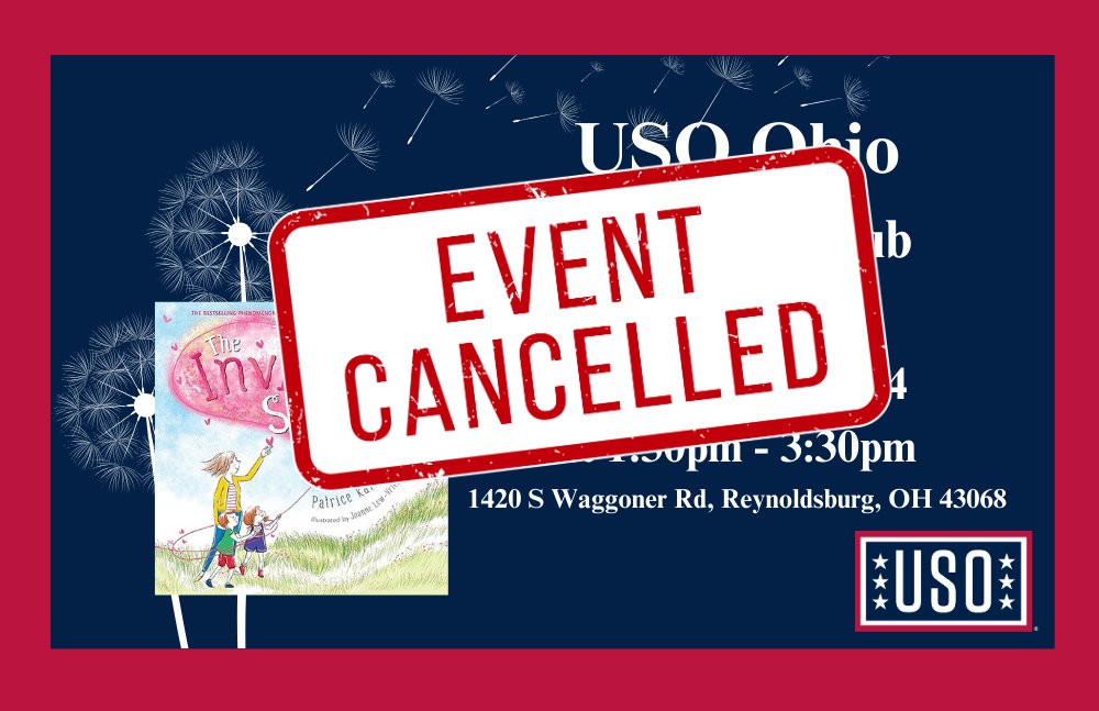 Due to low registration, we're canceling our Dandelion Club book club on February 25th at VFW Reynoldsburg and our Coffee Connections event at Wendy's on February 27th. We apologize for any inconvenience. Stay tuned for upcoming events next month. Thank you for your support.