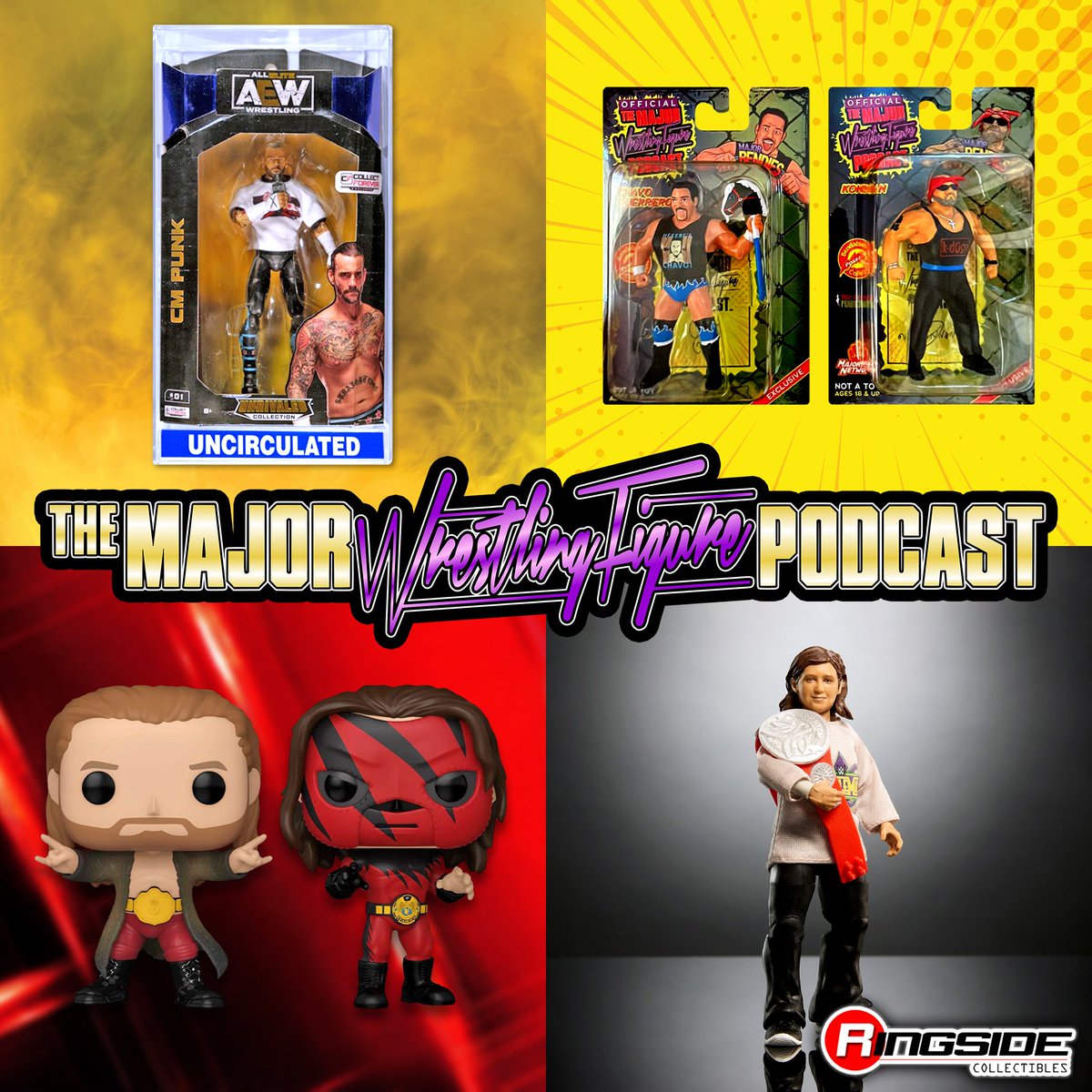 MajorWFPod's tweet image. DOWNLOAD THE LATEST EPISODE OF @MajorWFPod!

@TheMattCardona, @Myers_Wrestling &amp;amp; @MarkSterlingEsq discuss @Jazwares final AEW CM Punk?, #MajorBendies Chavo &amp;amp; Konnan, @OriginalFunko WWE @Target Edge &amp;amp; Kane, @Mattel WWE Nicholas build-a-figure!

RP TO ENTER TO WIN @RingsideC PRIZE!