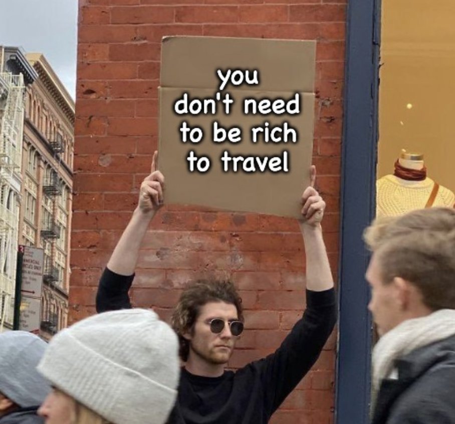 SWAPabroad's tweet image. 👏 you 👏can 👏make👏 money👏 while 👏you👏 travel 👏

#travel #adventure #dudewithsign #funny #meme