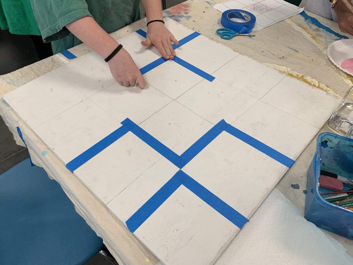 Barn Quilts with Brian Imfeld <a href="/mrimfeldart/">Mr. Imfeld's ArtRoom</a> at <a href="/AbbottsCreekES/">Abbotts Creek ES</a> fifth graders. We had the students partner up and the results were stunning! @UnitedArtsCounc#ArtMakesYouSmart <a href="/UnitedArtsWake/">United Arts Wake County</a> <a href="/WCPSS/">Wake County Public School System</a> #AIS4all #artsinschools #communityart #picketfenceprojectnc #teachingartist