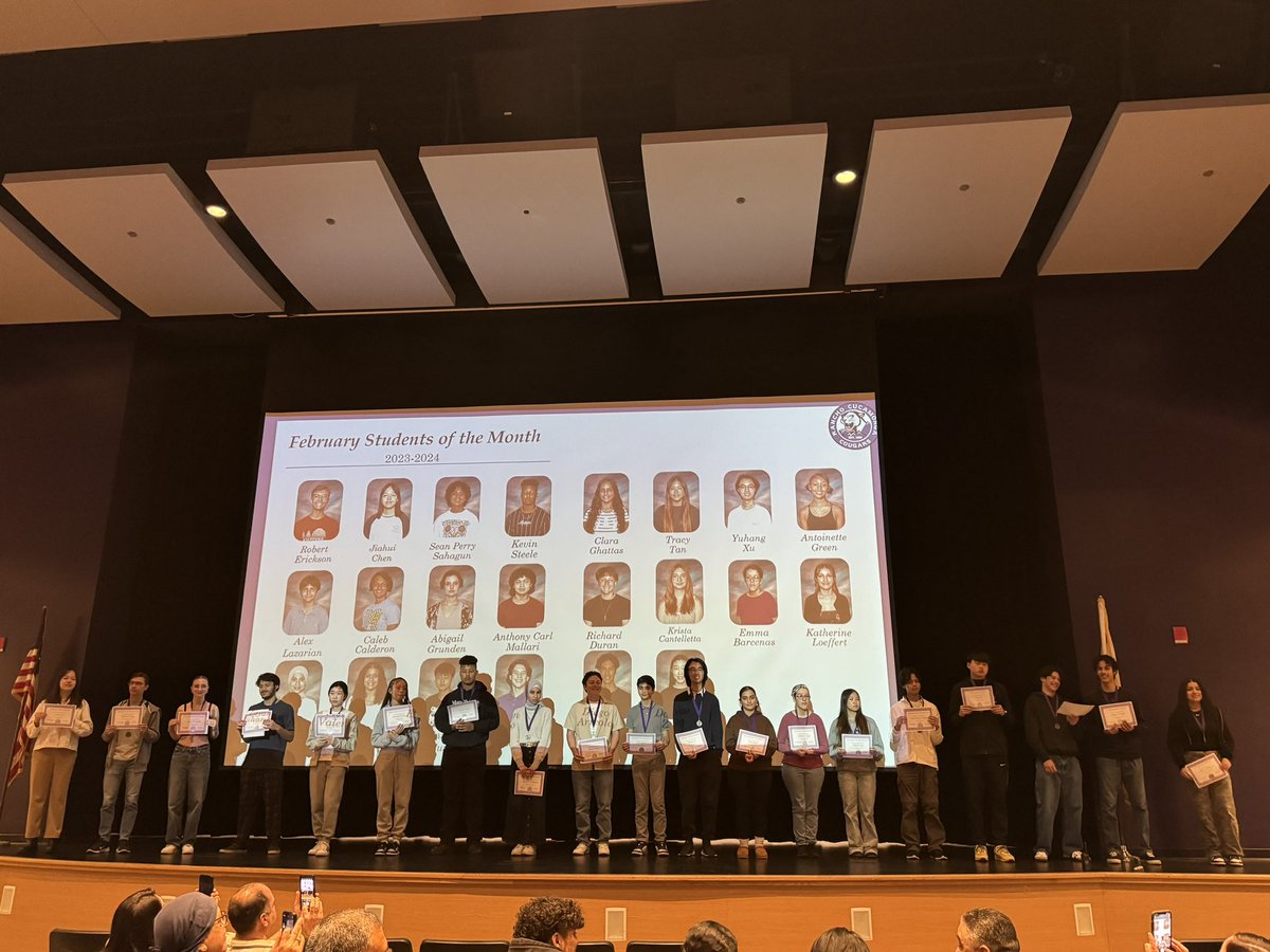 Congratulations to our February students of the month! The RCHS Science department recognized outstanding students and coaches recognized scholar athletes. We are proud of you! <a href="/RanchoHSCougars/">Principal Aikens</a> <a href="/Berwick_RCHS/">Dr. Berwick</a> @RCHSAchievement <a href="/MrRobertSanch/">RCHS Athletics & Activities</a>